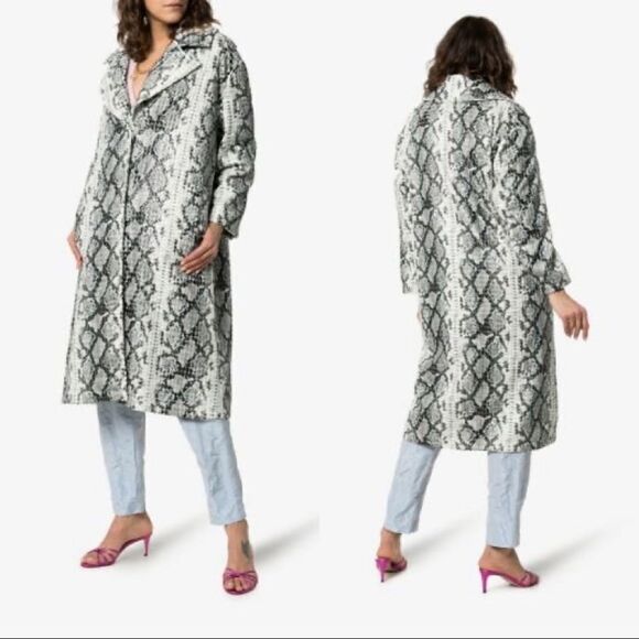 STAND STUDIO Tasia Faux fur Python Print Coat FR36 - Picture 4 of 13
